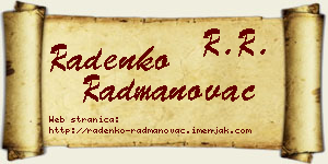 Radenko Radmanovac vizit kartica